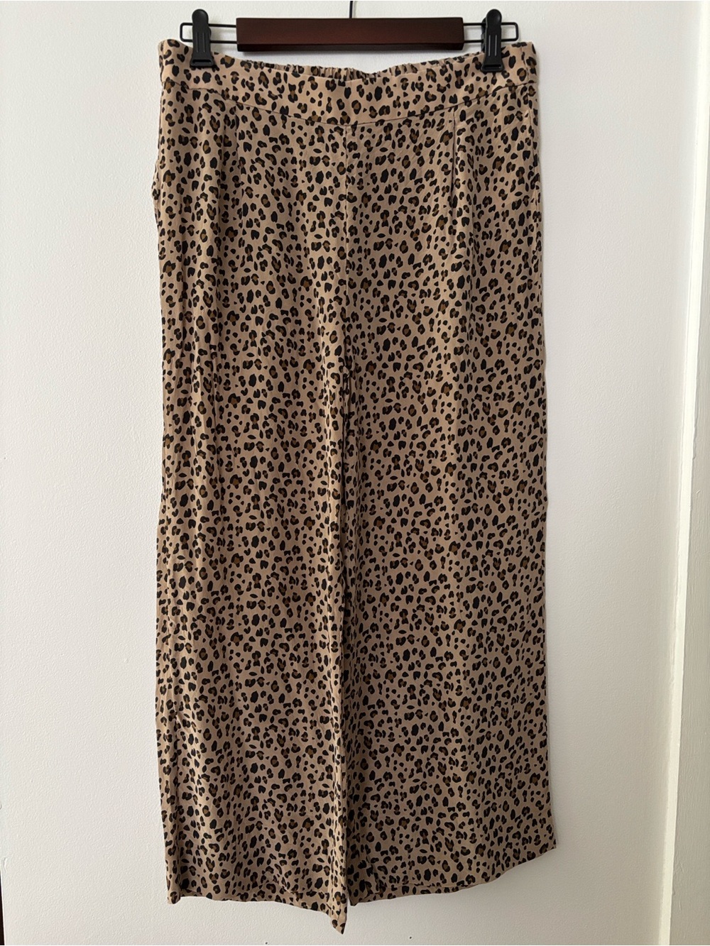 J. Crew leopard print wide leg silk pants